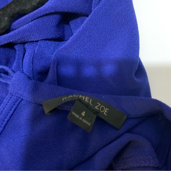 Rachel Zoe Enya Blue Sarong Long Sleeve Mini Dress Size 4 - Picture 7 of 9